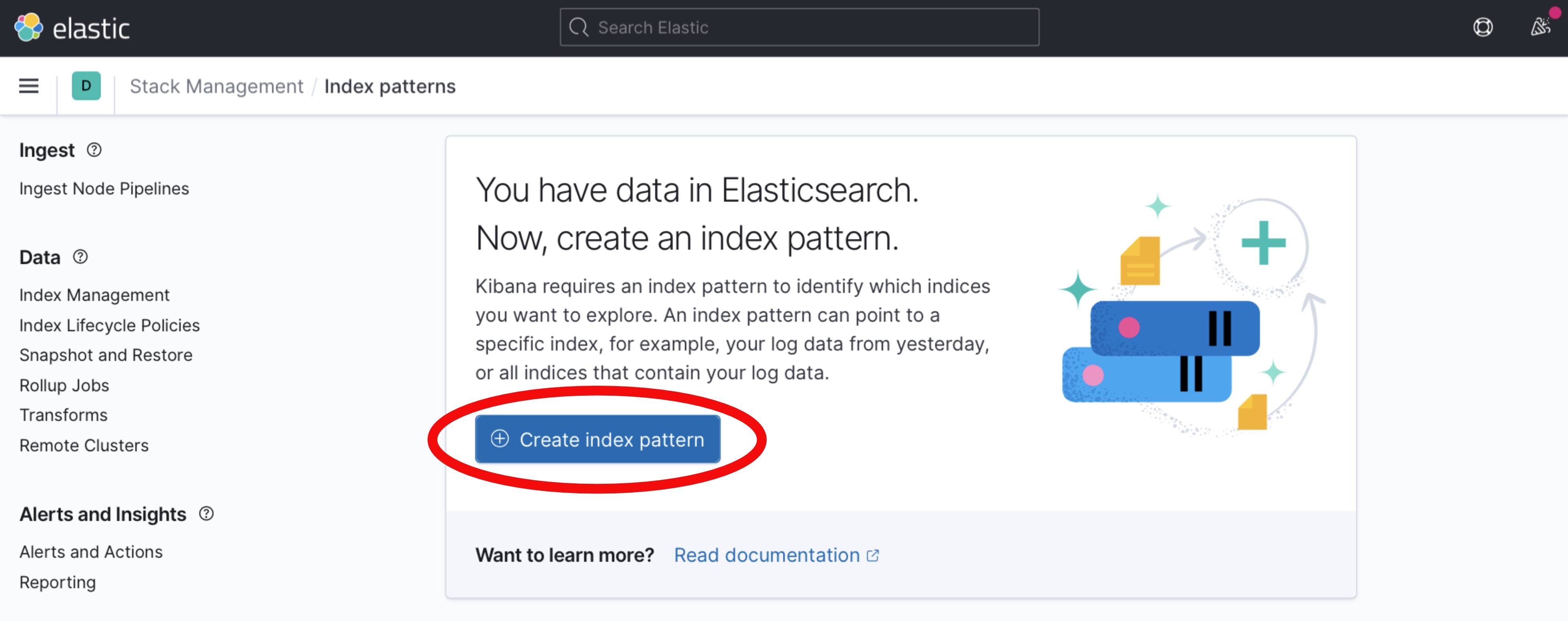 Kibana 7 Create an Index Pattern Prompt